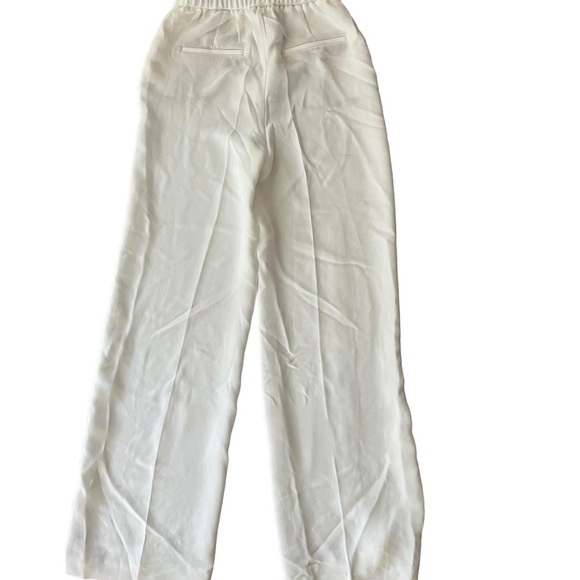 ZARA FLOWY High-Waisted WIDE LEG MENSWEAR STYLE PANTS WHITE 2338/795 NWT Size XS - Picture 7 of 14